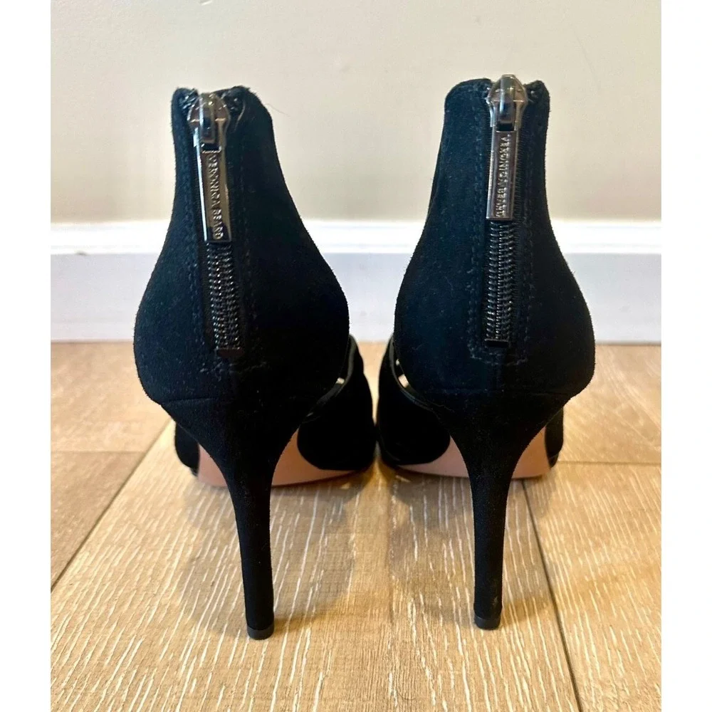 Veronica Beard Aerin‎ Sandal Stilleto Black Suede Pump Sz 7.5 $350 style 6102410